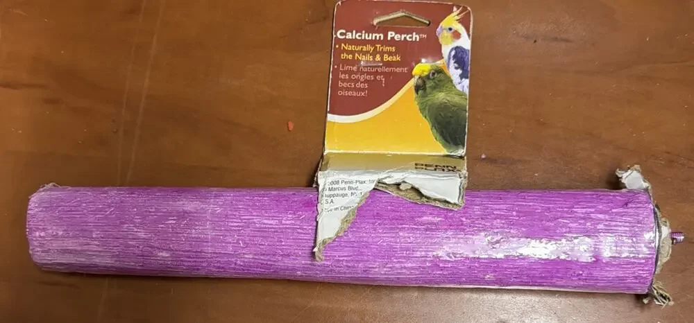 Penn-Plax Calcium Perch, X-Large, 12-Inch | Great for Larger Birds | Naturally